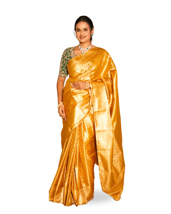 Luxurious Golden Tissue Silk Saree