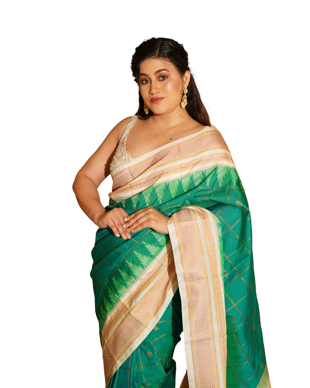 Chintamani Paithani Saree with Temple Border