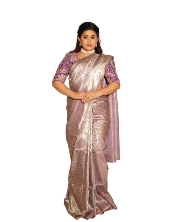Premium Silk Blend Saree In Lavender Tone