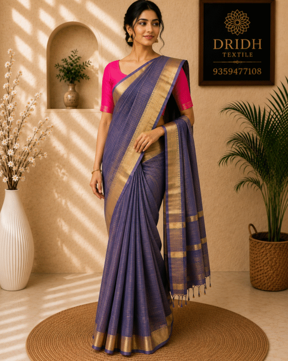 DARK VIOLET COTTON MAHESHWARI
